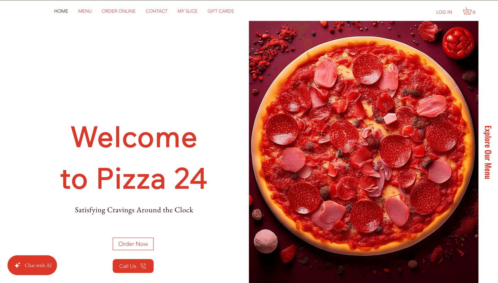Pizza 24 website preview